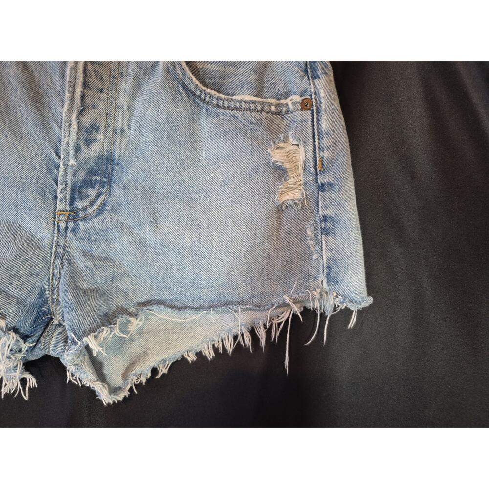 Agolde Parker Vintage Blue Cotton Denim Cut Off Shorts US 26 - Picture 4 of 11